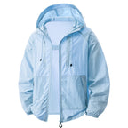 UPF 50+ Sun Protection Clothes Men Women Summer Quick-Drying Hooded Skin Jacket Anti-UV Lightweight Fishing Cycling Hiking Coats