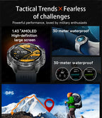 Smart Watch for Men GPS Offline Maps 2G ROM 10ATM Waterproof Heart Rate Diving Skiing Hiking Rugged Durable Smartwatch Men Women