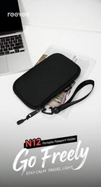 ReeYee N12 Passport Holder Wallet, Travel Organizer for Cards Tickets, Water-Resistant Scratch-Resistant Essential Wallet Pouch