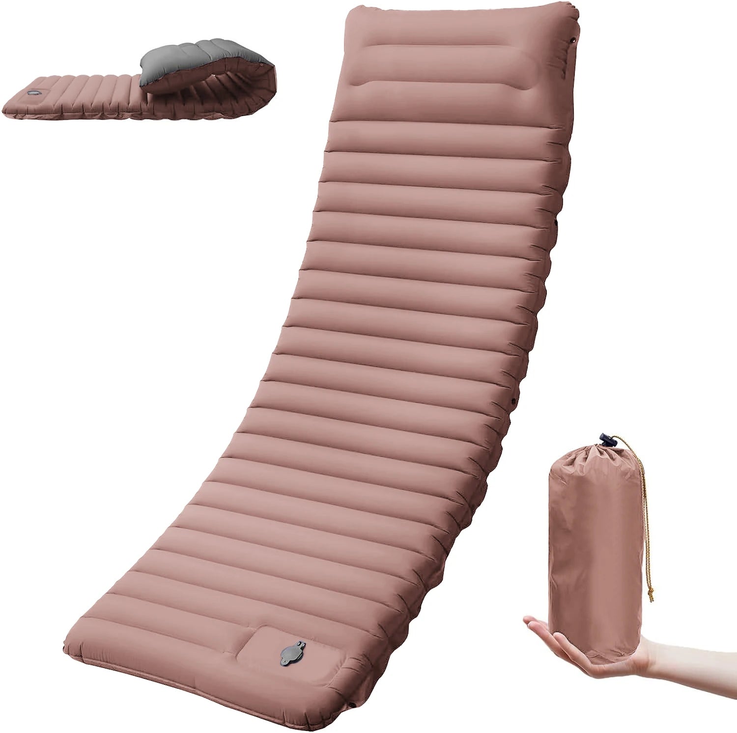 Extra Thick 4 Inch Camping Sleeping Pad Outdoor Camping Self-Inflating Mats Spliceable Hiking Fishing Sleeping Pad