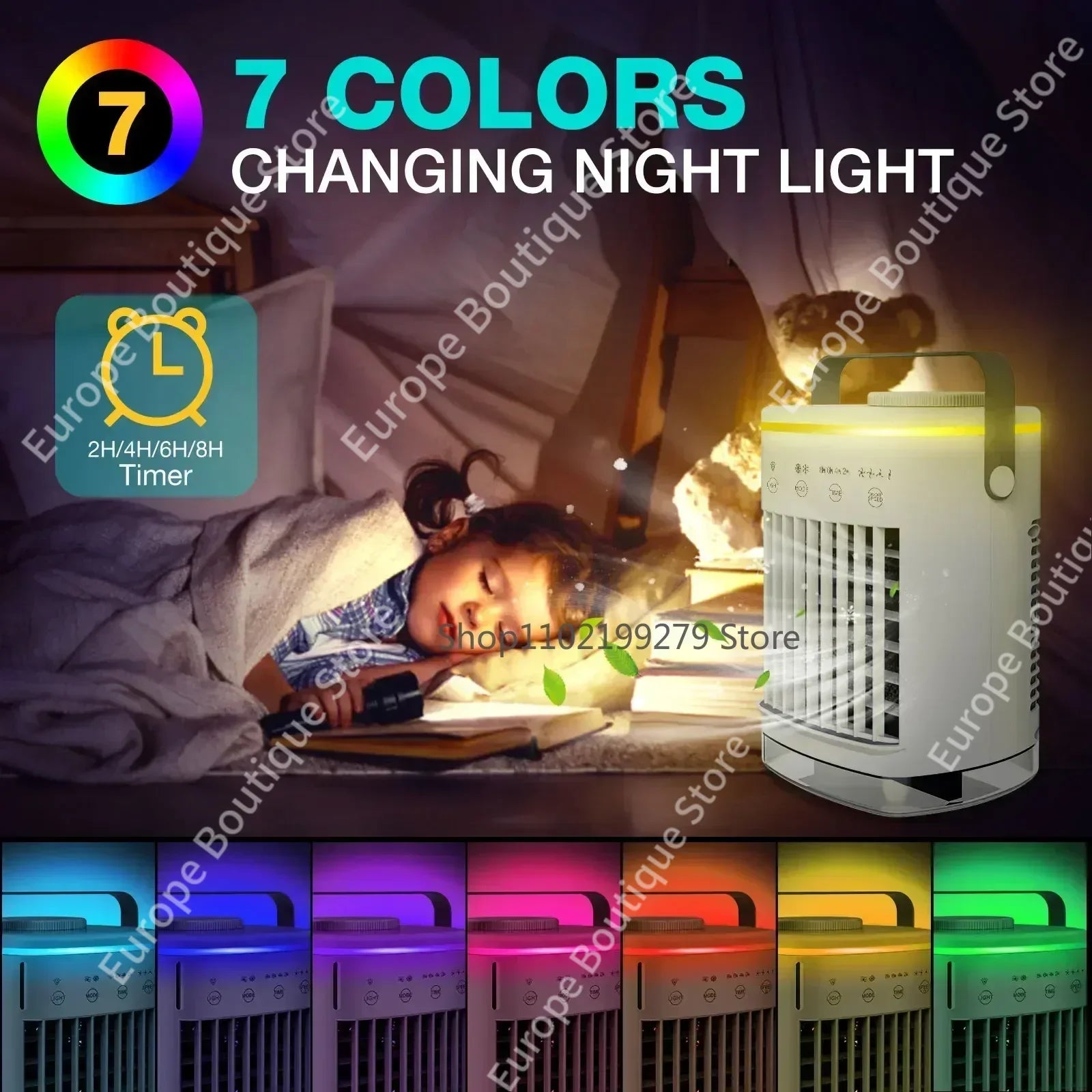 Mobile Home Cooler Fan Mini Multi-use USB Air Cooler Mist Humidifier High Speed Wind Secondary image