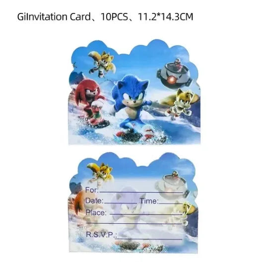 Sonic Birthday Party Decoration Game Hedgehog Balloons  Action Figure Party Paper Plate Towel Cup Tablecloth Toy Kid Gifts