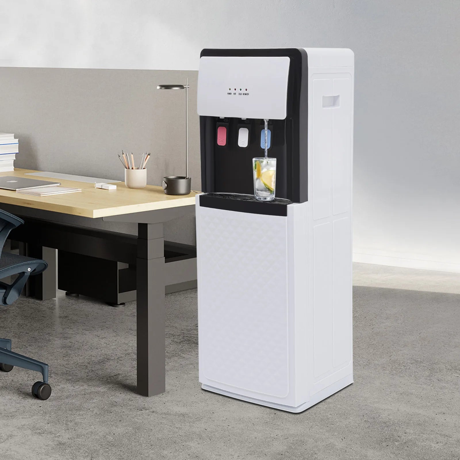 Modern White Bottom Loading Water Dispenser Hot/Cold Water Cooler Dispenser with Anti-Scalding Design for Offices Homes Gyms Secondary image