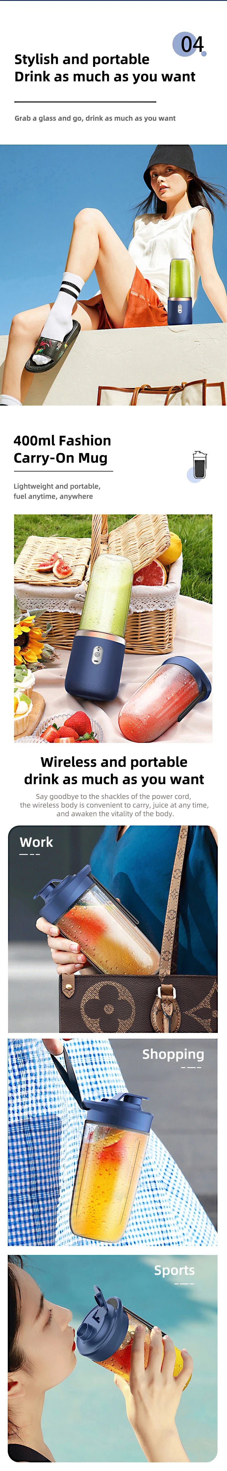 Double Cup Multifunction Usb Fruit Mixers Juicers Portable Electric Juicer Blender Fruit Juicer Cup Food Milkshake