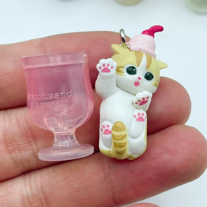 In Stock New Mofusand Cat Pudding Cold Drink Pendant Mini Figures Blind Box Anime Figures Ornaments Dolls Birthda Xmas Gifts Toy