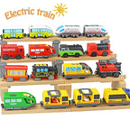 Wooden Train Toys Train Track Magnetic Set Electric Car Locomotive Diecast Slot Fit All Wood Brand Biro Railway Tracks For Kids