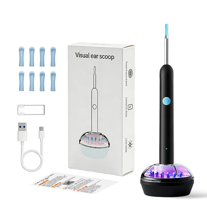 Visual Ear Wax Cleaner with Camera Safe Earwax Removal Endoscope with 5M Camera Luminous Otoscope Ear Cleaning Tools Ear Care