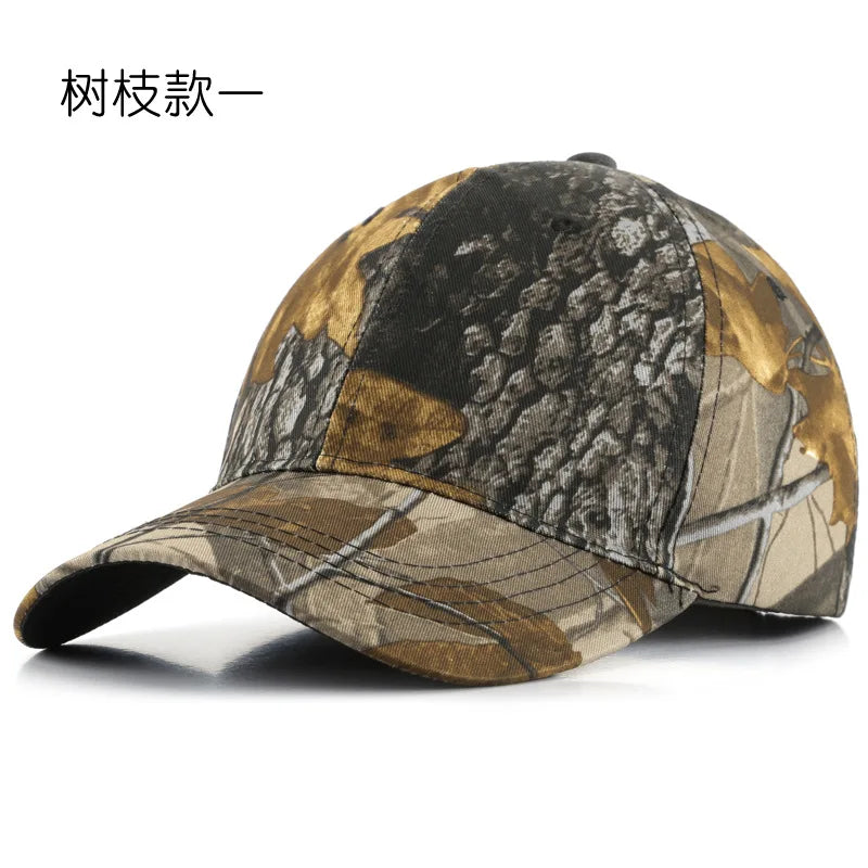 Baseball Cap Leaf Biomimetic Camouflage Hat Outdoor Wild Training Camouflage Mountain Climbing Hat Fishing Sunshade Cap