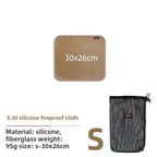 New Outdoor Camping Fireproof Cloth Picnic Barbecue Insulation Mat Flame Retardant High Temperature Fire Blanket Fiberglass Mat