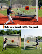 Golf Practice Net with Ball Return and Ball Blanket, Large Golf Training Net for Chipping and Swing with Target, with Carry Bag