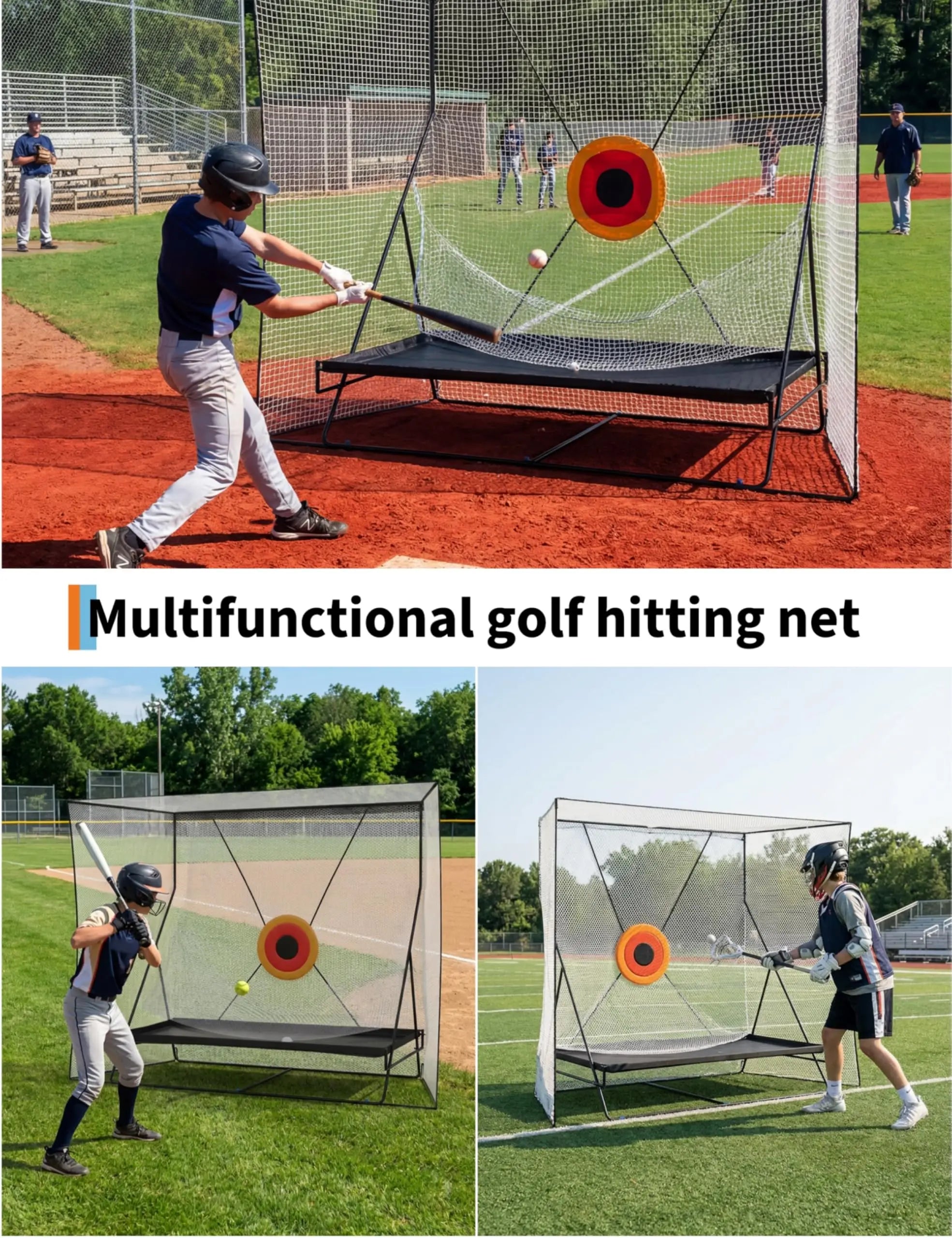 Golf Practice Net with Ball Return and Ball Blanket, Large Golf Training Net for Chipping and Swing with Target, with Carry Bag