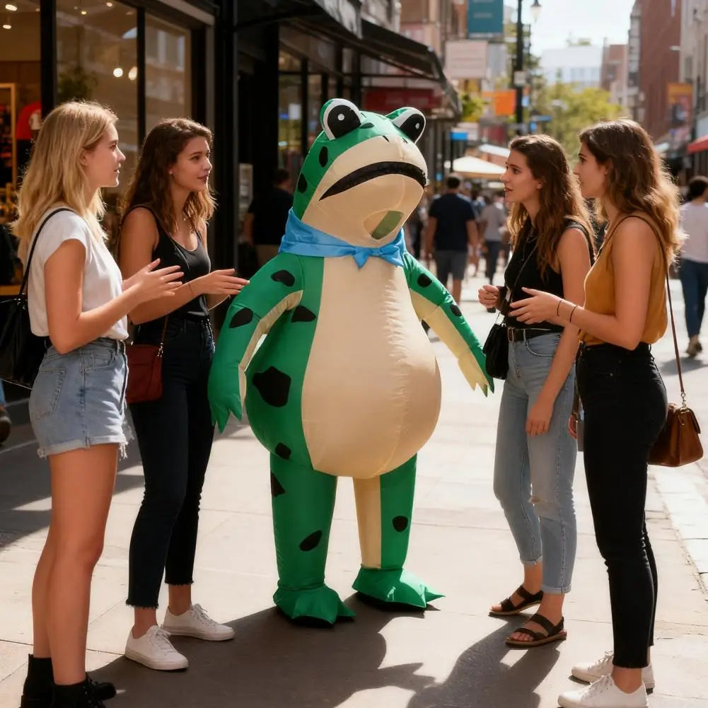 2025 Inflatable Frog Costume Funny Full Body Blow Up Cosplay Costume Suit for Adult Kids Halloween Quick Inflation Frog Suit Secondary image