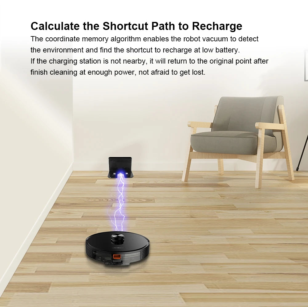 Liectroux / LILIN X6 Robot Vacuum Cleaner,Laser System,Wet Dry Mopping,6500Pa, Multi-Floor Map,Zone Cleaning,APP Restricted Area