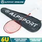ALP Asura 6U MAX 38LBS G5 Black Badminton Racket Full Carbon Fiber Original Pro Offensive for Teens & Outdoor Sports