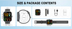 Smart Watch(Answer/Make Calls), 1.96" Smartwatches, Fitness Tracker, Sleep Monitor, Pedometer, 100+ Sport Modes, IP68 Waterproof