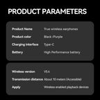 Touch Screen Bluetooth Headphones 144 Languages Real-time Translation Headphones Wireless Open Ear Clips Sports Gaming Earphone