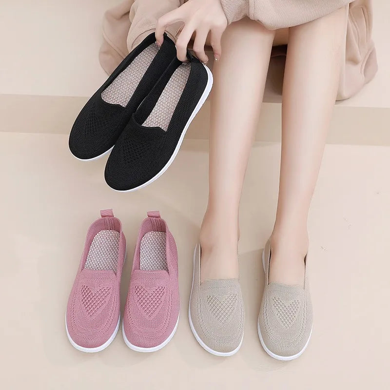 Comfortable casual women's shoes spring and summer breathable fabric uppers solid colors low-cut design soft and outdoor walking Secondary image