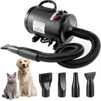 Podofo 5.2HP/ 2800W High Velocity Dog Hair Dryer Adjustable Temperature and Speed Pet Dryers with 4 Nozzles and Comb for Pet Hair Grooming