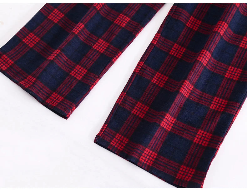 Men's Home Suits Long-sleeved Trousers Suits for Autumn and Winter Pijamas for Men Flannel Plaid Design Pajamas for Men