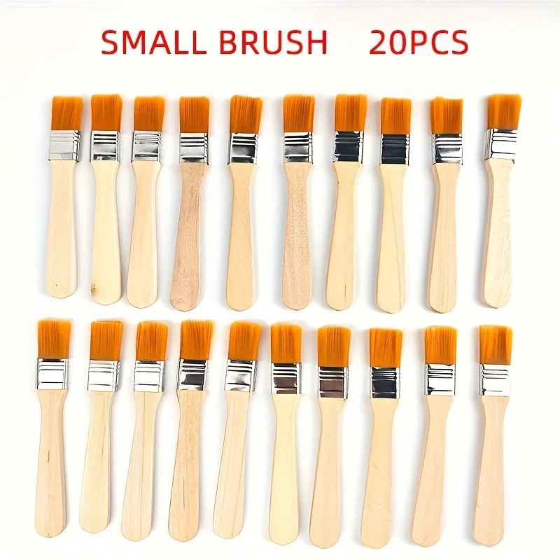 20pcs Small Nylon Bristle Oil Painting Brushes,BBQ Brush Large Medium Small Paint Brushes,Art Pen Brush Nylon Brushes,Tool Brush