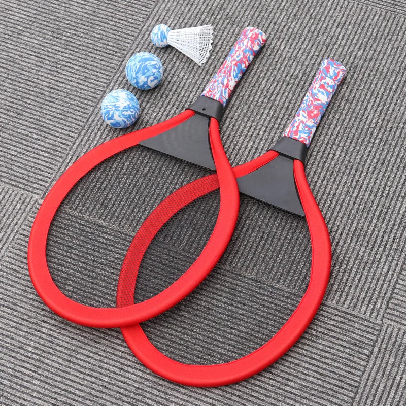 Eva Durable Kids Tennis Rackets Set Lightweight Children Beach Ball Sports Game Plastic Outdoor Racquet Sports Multi