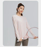 STOUREG Yoga Cover Up, Breathable Sportswear, Loose Fitness Shirt, Plus Size Workout Tops, Summer Cooling T-shirt