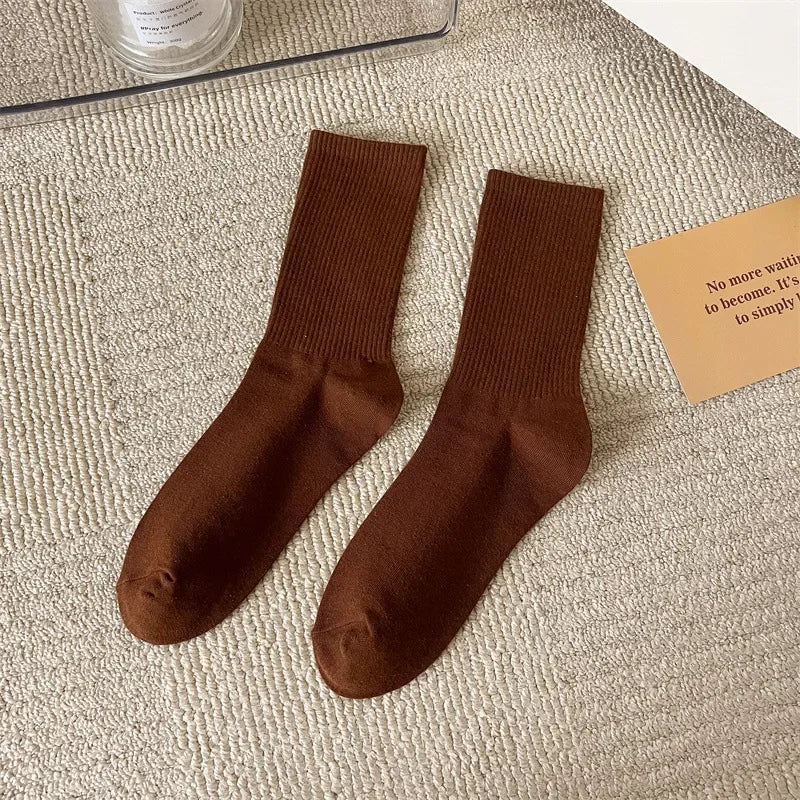 33 Colors Summer Cotton Soft Socks Happy Colorful Women's Mid-tube Stocking Fashion Trend Red Green Ankle Sox Autumn Hosiery