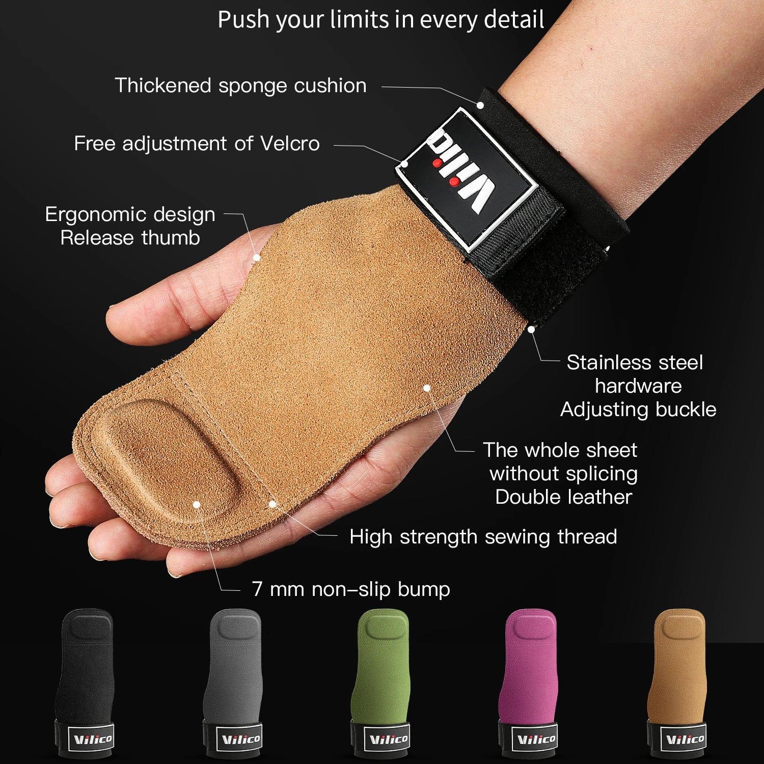 2Pcs Gym Gloves Fitness Hand Palm Protection Equipment Anti Slip Wear-resistant Wrist Protection Hard Pull Grip Strength Gloves