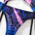Sexy Perspective Breast Gather Printed Lingerie Set with Gloves Leg Set for Women's Five Piece Set Female Fun Bra & Brief Sets