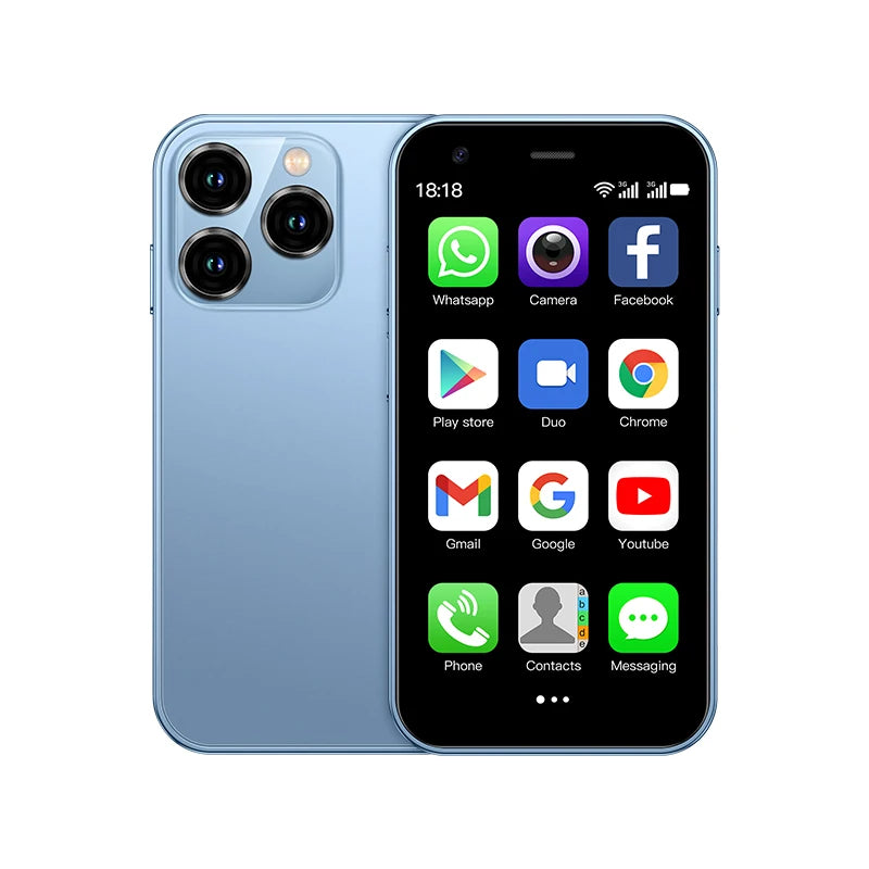 SERVO 15SE Mini Smartphone 3G WCDMA WiFi Hotspot Android OS Play Store WhatsAPP 2GB+16GB 2 SIM Card 3.0" Super Small Smart Phone