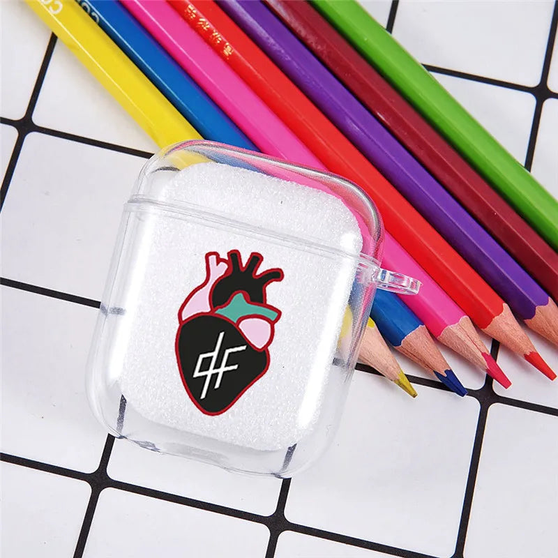 PNL QLF Rapper Singer Earphone Case For Apple AirPods 4 3rd 2 Pro3 Transparent Cover For Airpod 1 3 Letter Protective Box Shell