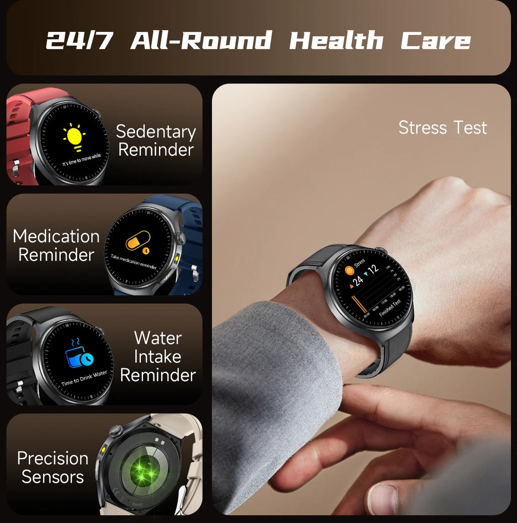 New Accurate ECG Smart Watch Blood Lipids Five Viscera Health Check Body Temperature BT Call Sports Smart Watches For Men 2026