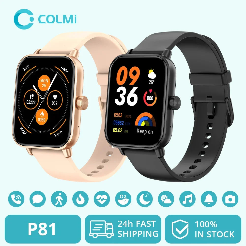 COLMI P81 Voice Calling Smart Watch Ultra 1.9 inch Screen 24H Health Monitor 100+ Sports Modes, Bluetooth Smartwatch Men Women Main image