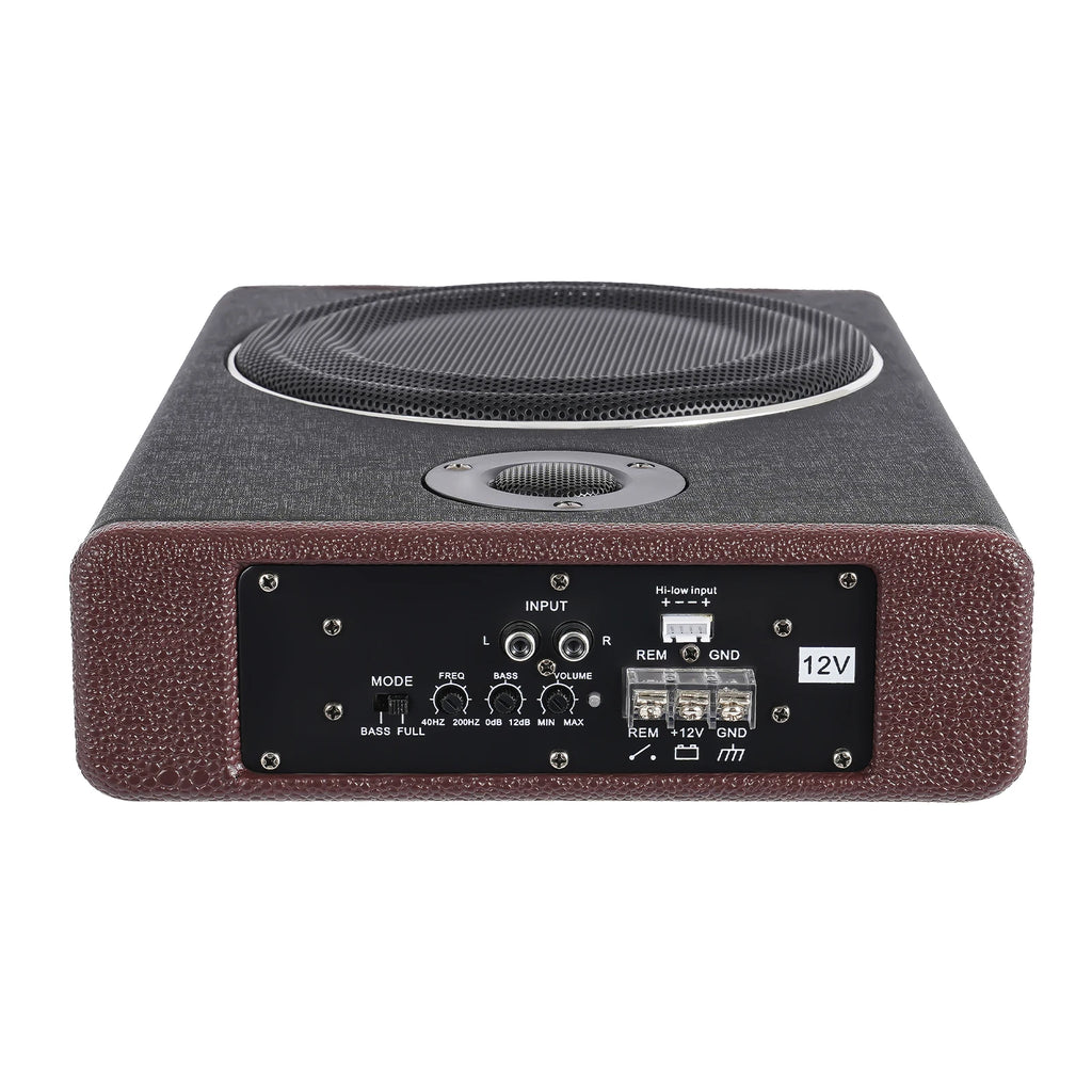 8 Inch Ultra Slim Car Subwoofer Under Seat 12V 600W Car Active Subwoofer Compact Car Bass Audio Car Stereo Amplifier Speaker