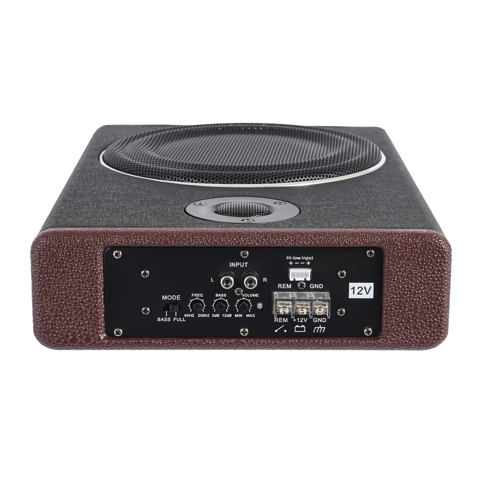 8 Inch Ultra Slim Car Subwoofer Under Seat 12V 600W Car Active Subwoofer Compact Car Bass Audio Car Stereo Amplifier Speaker