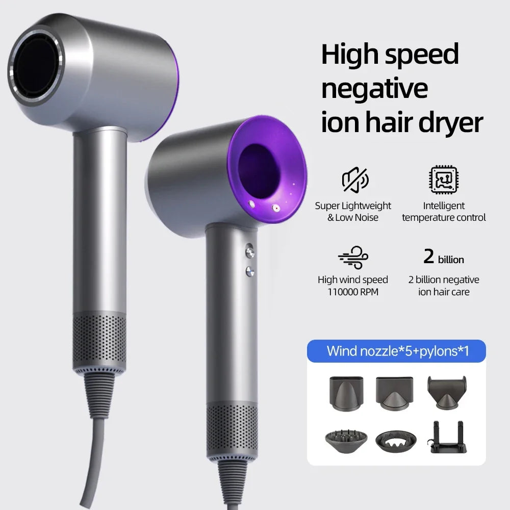 1600W Professional Hair-care Negative Ion Hair dryer 220V Leafless Hairdryer High Speed household Blow Dryer Salon Style Tool
