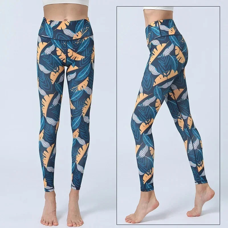 Cloud Hide Women Home Yoga Pants Fitness Gym Exercise Sports Leggings High Waist Sexy Long Print Tights Workout Running Trouser