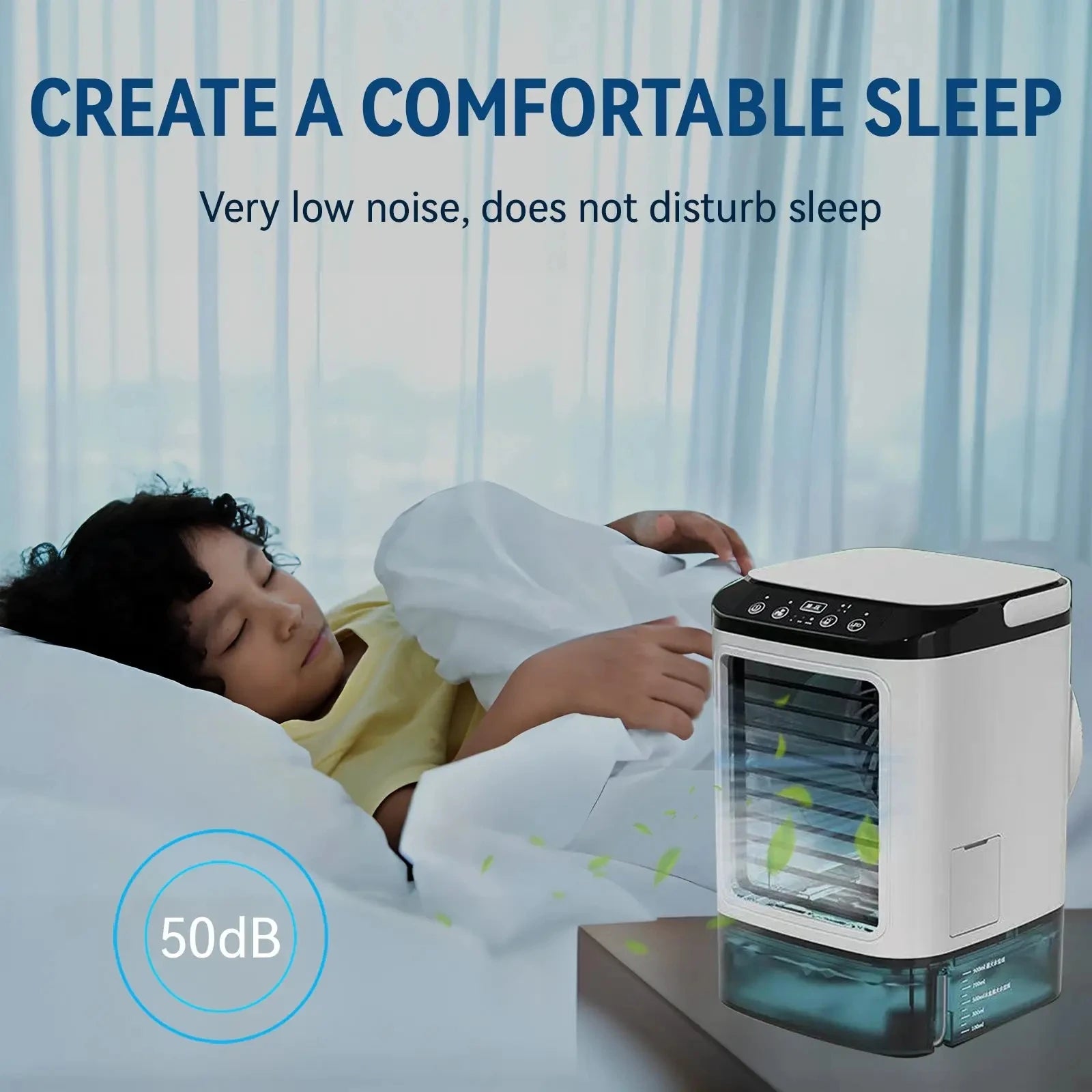 Portable Desktop Air Cooler Mini Evaporative Fan with Humidifier USB Personal Air Conditioner for Home Office Use