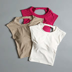 Sexy Backless Sports Vest for Women Fixed Chest Pad Tight Quick-Drying Slim Yoga Top Breathable Fitness Shirt