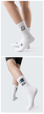 ROCKBROS Cycling Socks Breathable Sweat-wicking High Elastic Soft Knee-high Socks Men Women Outdoor Sports Jogging Cycling Socks