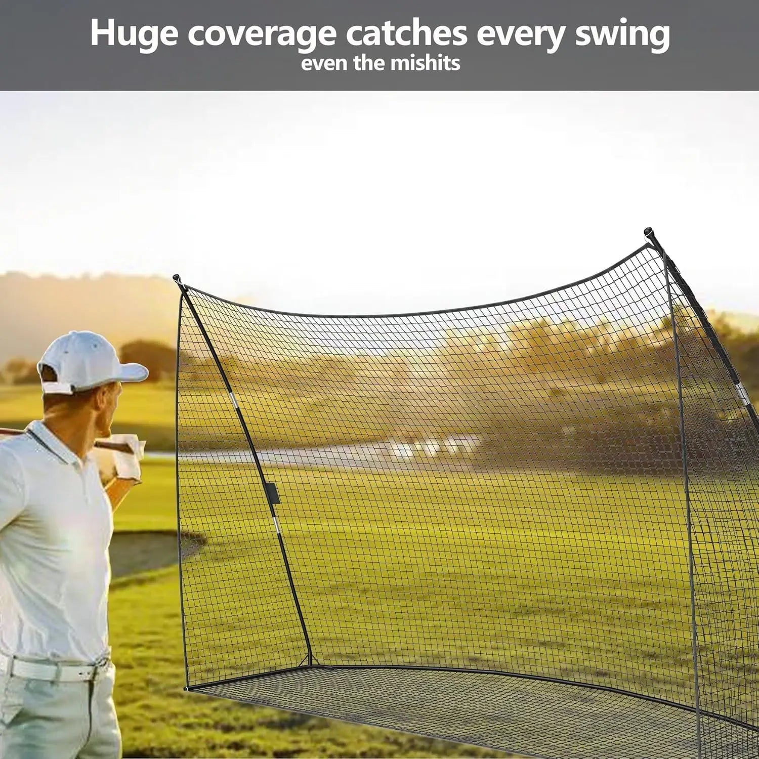 10x7x3ft Basics Golf Practice Net with Carry Bag Portable Golf Nets Personal Driving Range for Swing Chipping Backyard Outdoor
