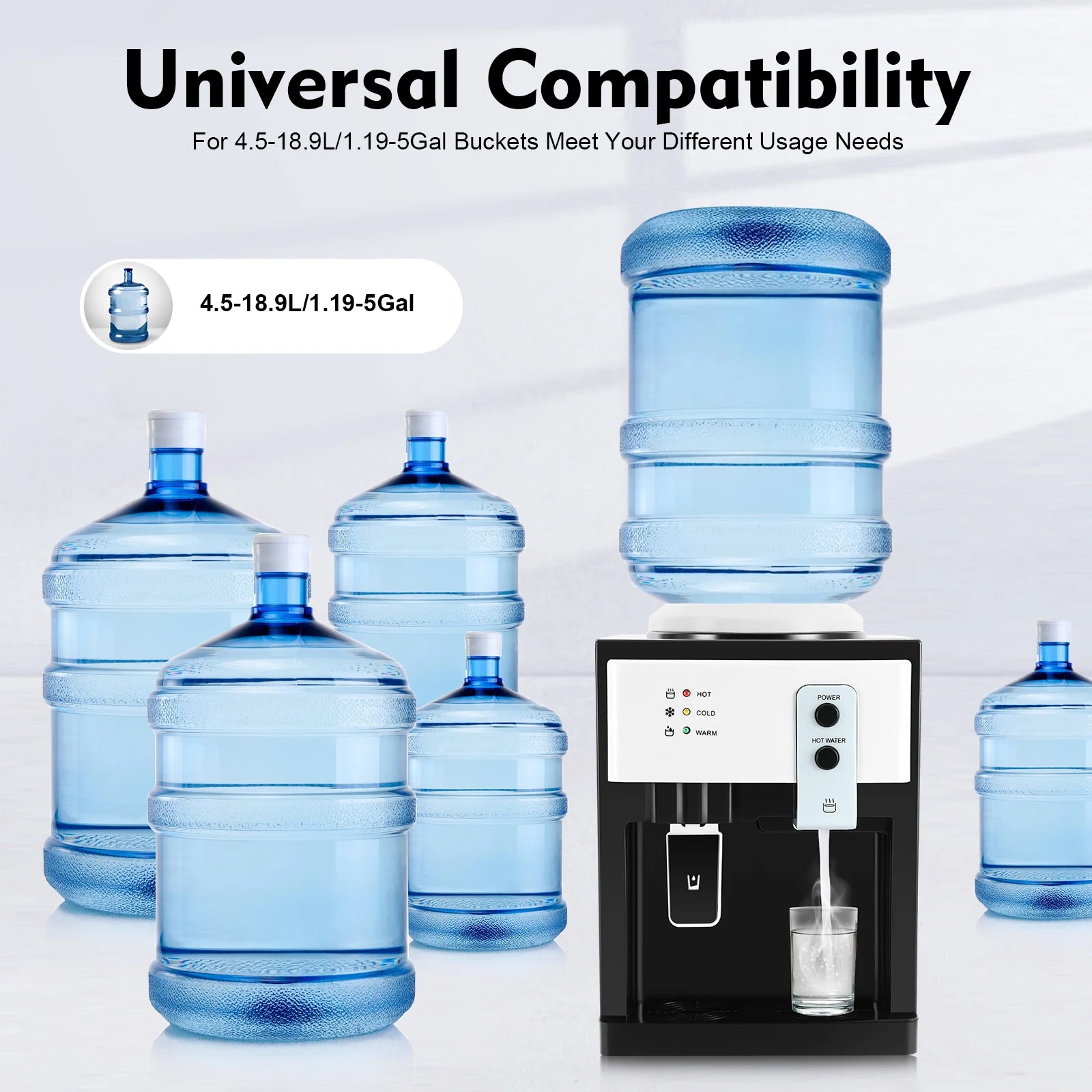 500W Electric Hot and Cold Water Cooler Dispenser 220V Countertop Water Cooler Dispenser 4.5-18.9L Water Dispensers Cooler Water
