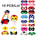 32/28/10 Pcs/Lot Superhero Mask Cosplay Christmas Halloween Kids Adult Carnival Party Props Children's Birthday Felt  Masquerade