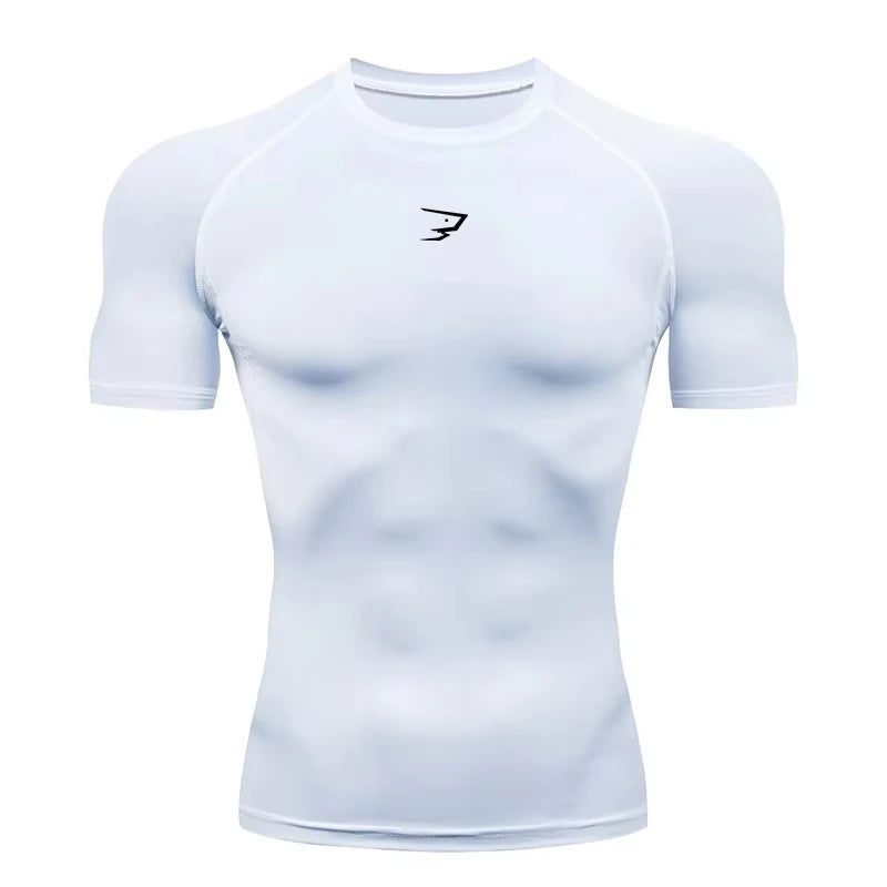Men Running Compression  Short Sleeve Sport Tees Gym Fitness Sportshirts Male Jogging Tracksuit Homme Athletic Shirt Tops  902
