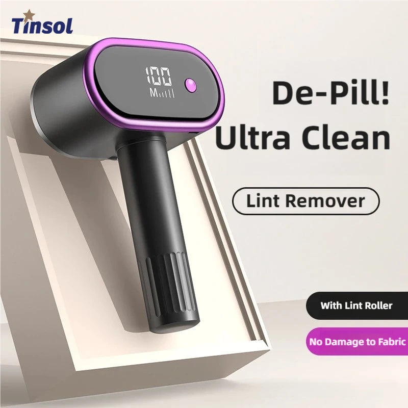 TINSOL Dual-Head Electric Lint Remover Digital Display Lint Remover Multi-Functional Clothing Sweater Lint Remover