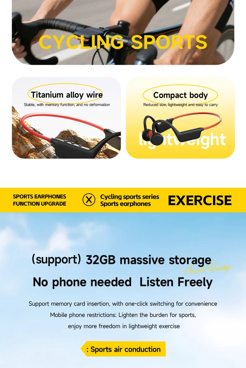 OnePlus Bluetooth Earphones Bone Conduction Headphone Wireless Open Headset Hands-free Waterproof Sports Earphones With Mic