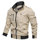 2023 new Pilot Bomber Jacket Coats Mens Cotton Cargo Jackets With Zipper Pockets Retro Casual Work Jacket Male Clothing Outwear