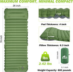 Extra Thick 4 Inch Camping Sleeping Pad Outdoor Camping Self-Inflating Mats Spliceable Hiking Fishing Sleeping Pad