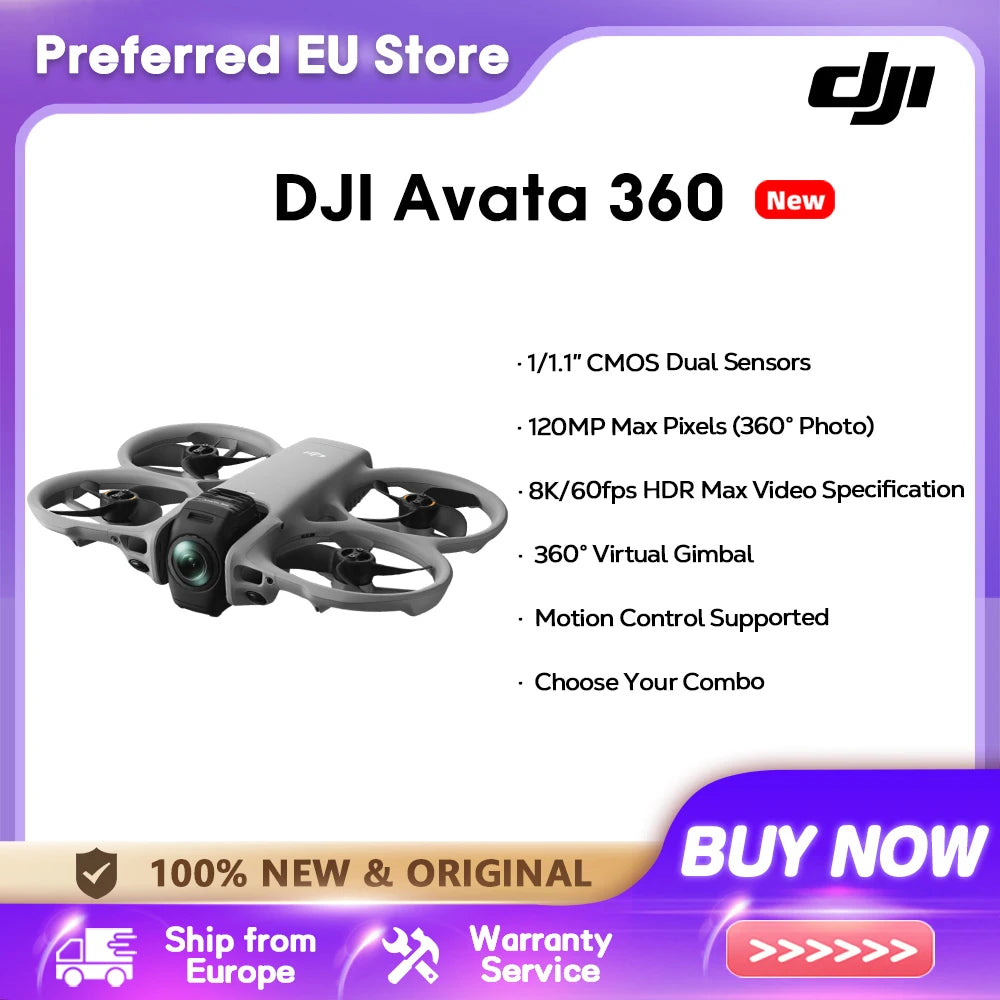 DJI Avata 360 Drone 1-Inch Sensor 8K HDR Panoramic Drone 4K Single Lens Mode 20km Range 4G Enhanced Transmission FPV Quadcopter Avata 360 Brand New Main image