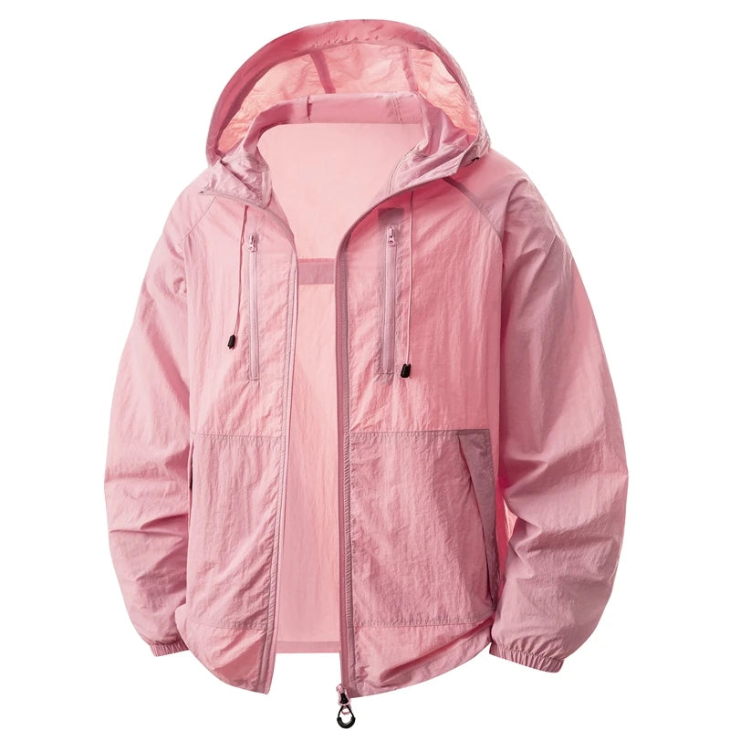 UPF 50+ Sun Protection Clothes Men Women Summer Quick-Drying Hooded Skin Jacket Anti-UV Lightweight Fishing Cycling Hiking Coats